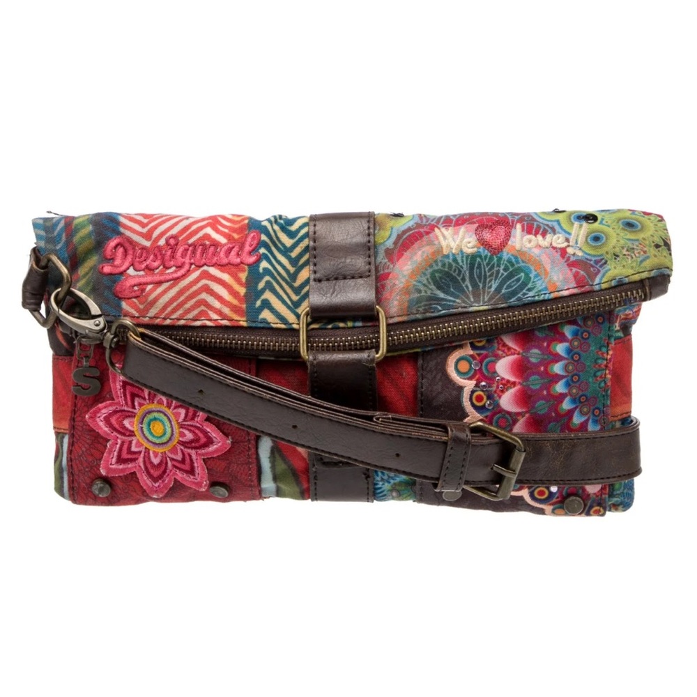 DESIGUAL Fabric Foldover Crossbody Bag
